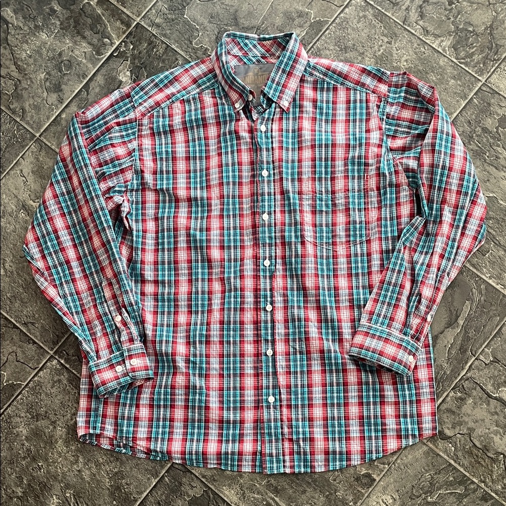 PANHANDLE TUF COOPER PERFORMANCE Men's Vibrant Plaid Shirt Cottagecore Western